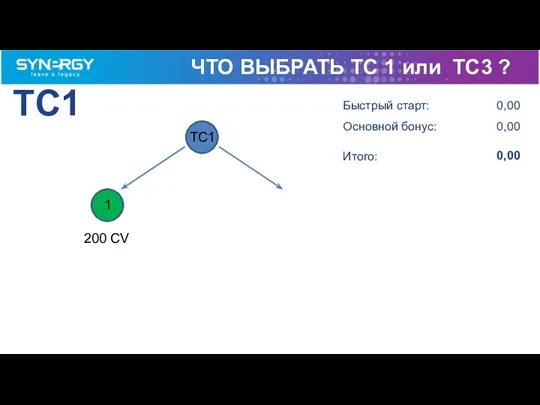 0,00 TC1 0,00 0,00 1 200 CV TC1 Быстрый старт: Основной бонус: