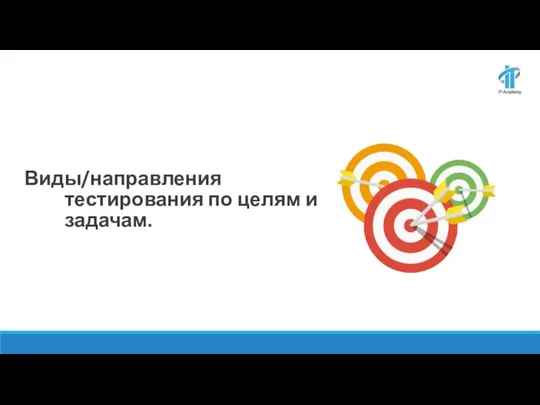 Виды/направления тестирования по целям и задачам.