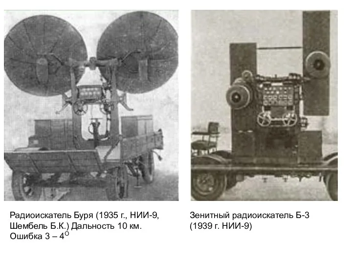 Зенитный радиоискатель Б-3 (1939 г. НИИ-9) Радиоискатель Буря (1935 г., НИИ-9, Шембель