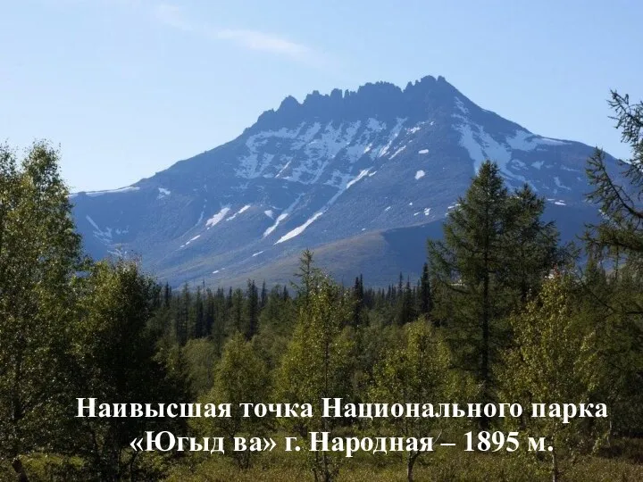 Наивысшая точка Национального парка «Югыд ва» г. Народная – 1895 м.