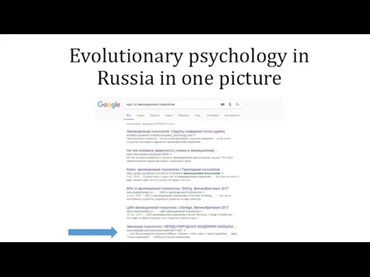 Evolutionary psychology in Russia in one picture
