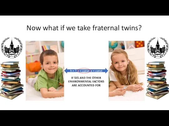 Now what if we take fraternal twins? h = ?; c =