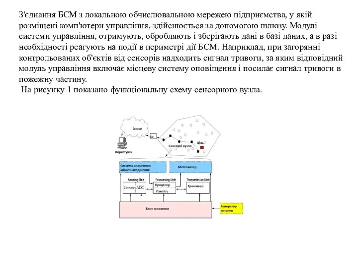 З'єднання БСМ з локальною обчислювальною мережею підприємства, у якій розміщені комп'ютери управління,