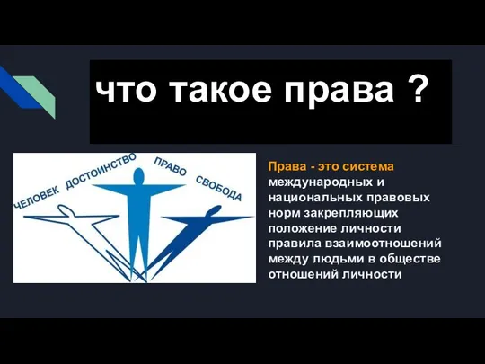 что такое права ? Права - это система международных и национальных правовых