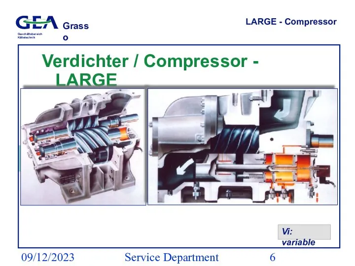 09/12/2023 Service Department (ESS) LARGE - Compressor Verdichter / Compressor - LARGE Vi: variable