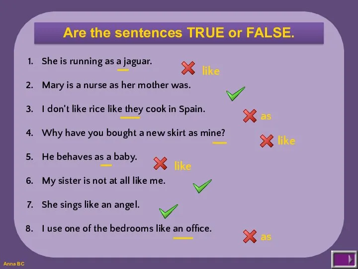 Are the sentences TRUE or FALSE. She is running as a jaguar.