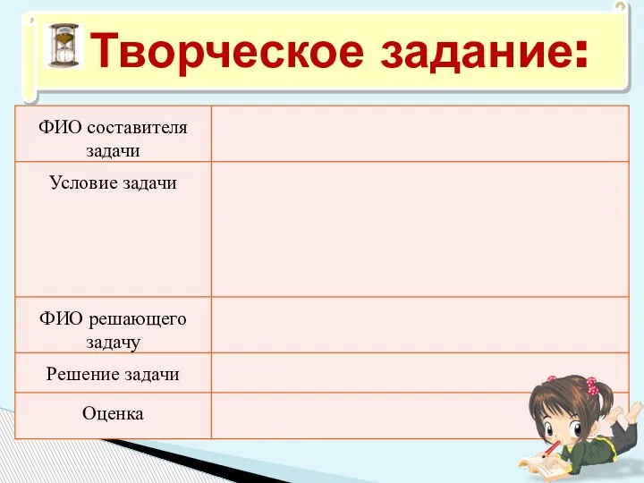 Творческое задание: