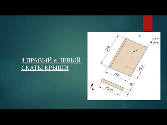 4.ПРАВЫЙ и ЛЕВЫЙ СКАТЫ КРЫШИ