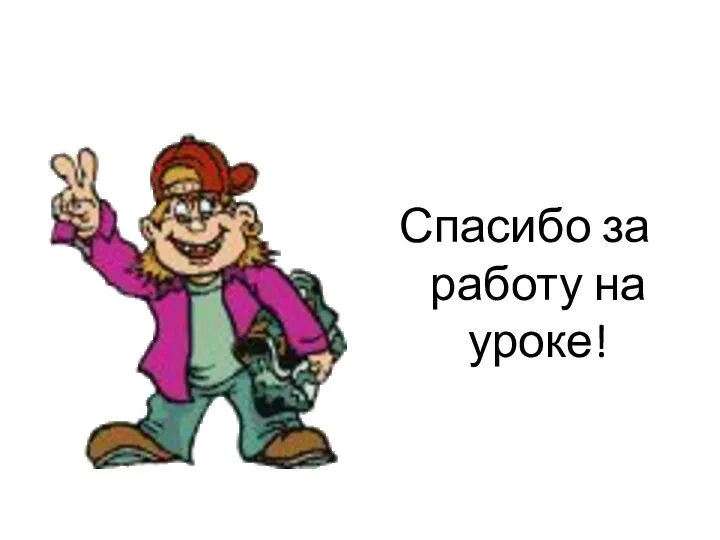 Спасибо за работу на уроке!