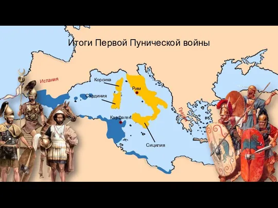 Греция Финикия Африка Итоги Первой Пунической войны Испания Рим Сицилия Сардиния Корсика Карфаген
