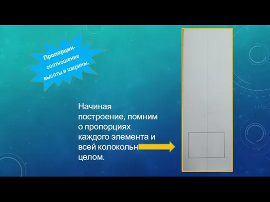 Начиная построение, помним о пропорциях каждого элемента и всей колокольни в целом.