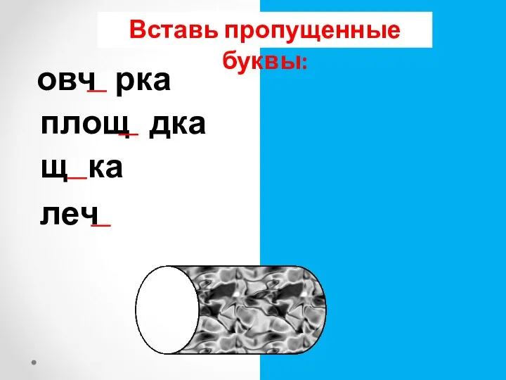 Вставь пропущенные буквы: