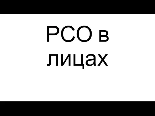 РСО в лицах