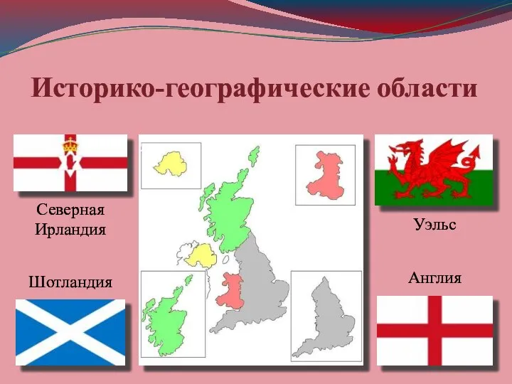 Историко-географические области Северная Ирландия Шотландия Уэльс Англия