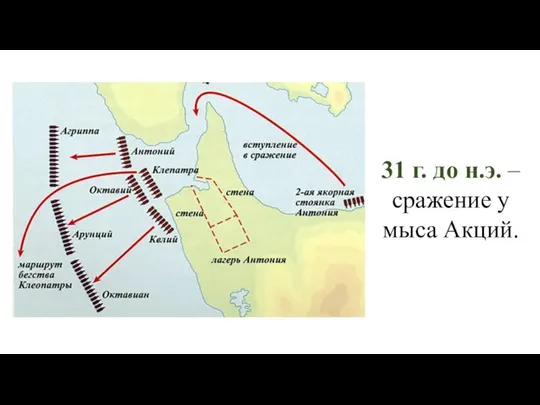 31 г. до н.э. – сражение у мыса Акций.