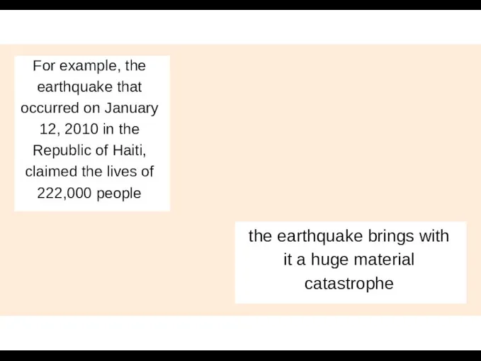 For example, the earthquake that occurred on January 12, 2010 in the