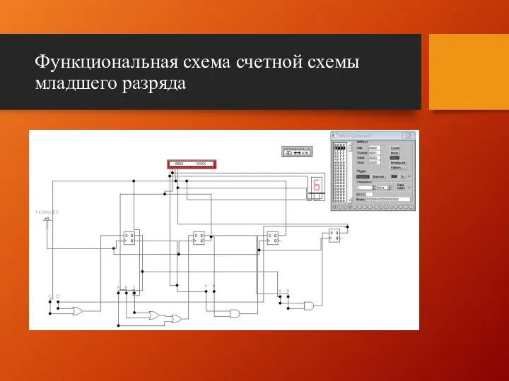 Функциональная схема счетной схемы младшего разряда