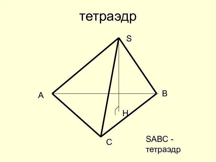 тетраэдр A B C S H SABC - тетраэдр