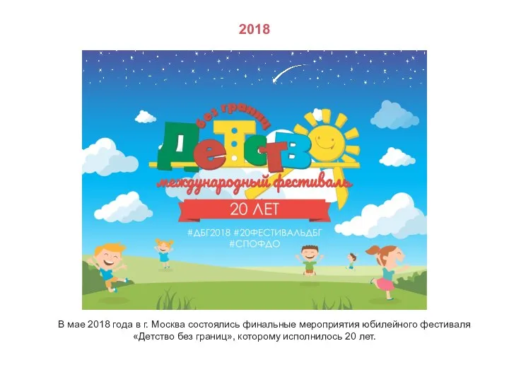 2018 В мае 2018 года в г. Москва состоялись финальные мероприятия юбилейного