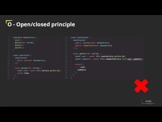 O - Open/closed principle