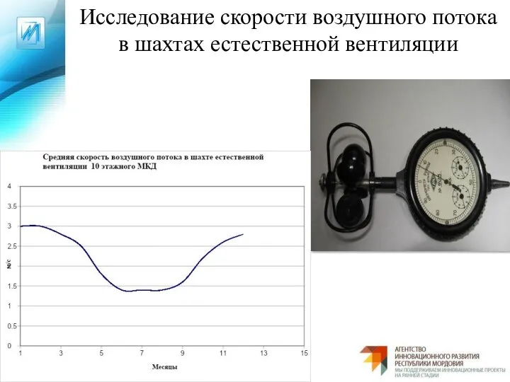 Исследование скорости воздушного потока в шахтах естественной вентиляции