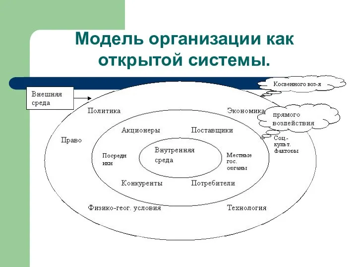 Модель организации как открытой системы.