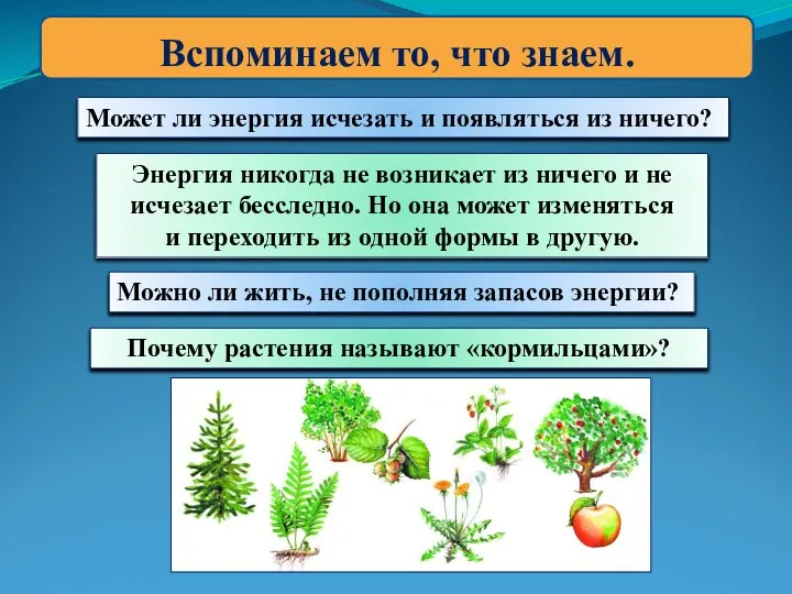 Вспоминаем то, что знаем. Может ли энергия исчезать и появляться из ничего?