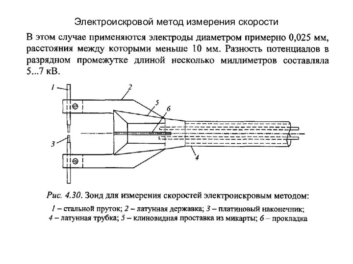 Электроискровой метод измерения скорости