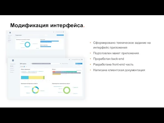 Модификация интерфейса. Сформировано техническое задание на интерфейс приложения Подготовлен макет приложения Проработан