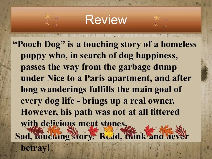 Review “Pooch Dog” is a touching story of a homeless puppy who,
