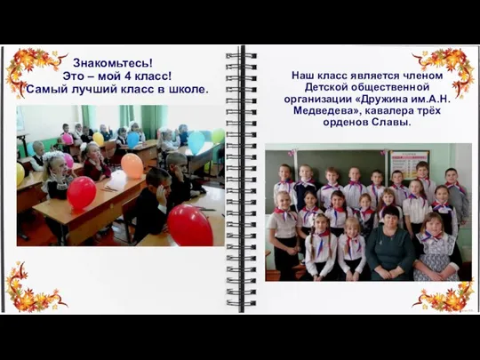 Наш класс является членом Детской общественной организации «Дружина им.А.Н. Медведева», кавалера трёх