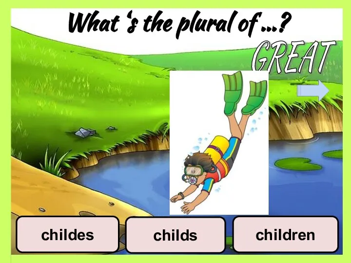 What ‘s the plural of …? childs children childes GREAT