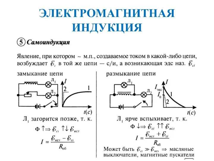 ЭЛЕКТРОМАГНИТНАЯ ИНДУКЦИЯ