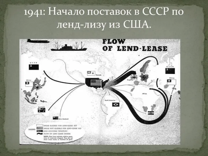 1941: Начало поставок в СССР по ленд-лизу из США.