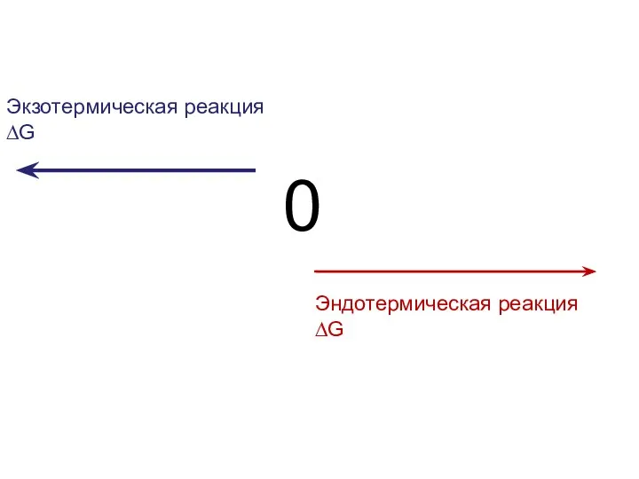 Экзотермическая реакция ∆G Эндотермическая реакция ∆G 0