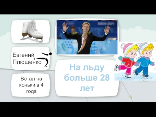 Евгений Плющенко Встал на коньки в 4 года На льду больше 28 лет