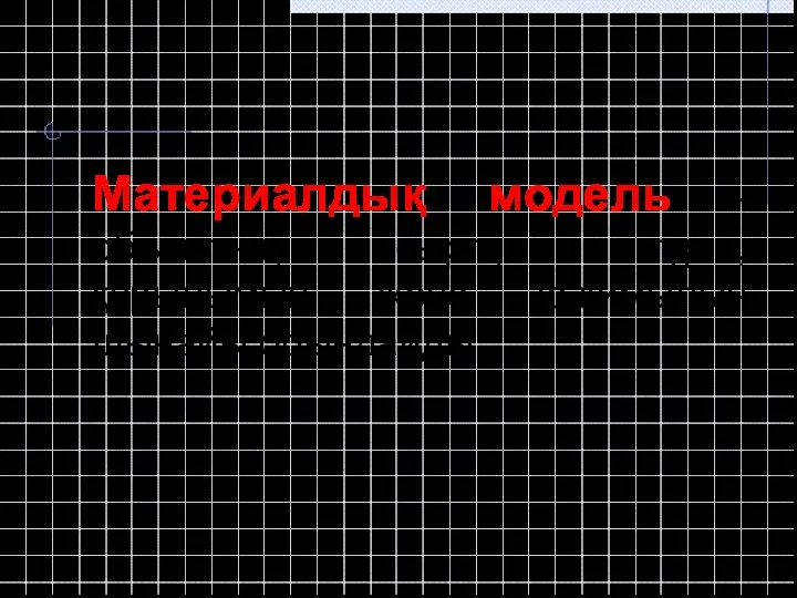 Материалдық модель - объектінің сыртқы түрін, құрылымын және іс-қимылын шынайы орындайды