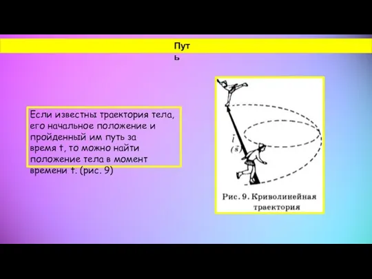 Если известны траектория тела, его начальное положение и пройденный им путь за