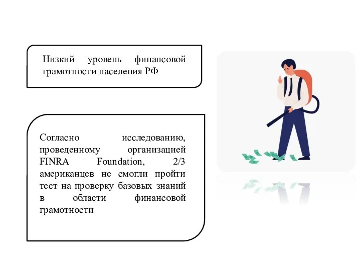 Низкий уровень финансовой грамотности населения РФ Согласно исследованию, проведенному организацией FINRA Foundation,