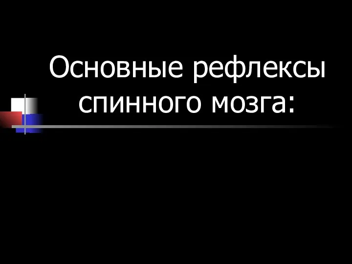 Основные рефлексы спинного мозга: