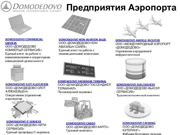 Предприятия Аэропорта DOMODEDOVO COMMERCIAL SERVICES ООО «ДОМОДЕДОВО КОММЕРШЛ СЕРВИСИЗ» Единый агент по