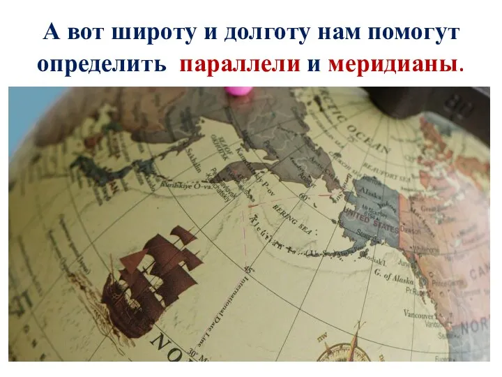 А вот широту и долготу нам помогут определить параллели и меридианы.