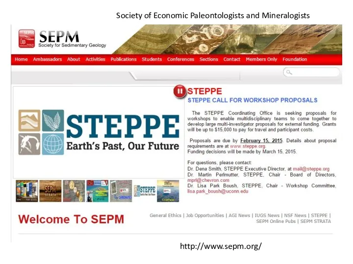 http://www.sepm.org/ Society of Economic Paleontologists and Mineralogists