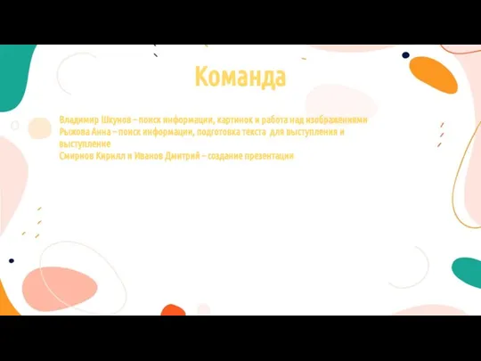 Команда Владимир Шкунов – поиск информации, картинок и работа над изображениями Рыжова