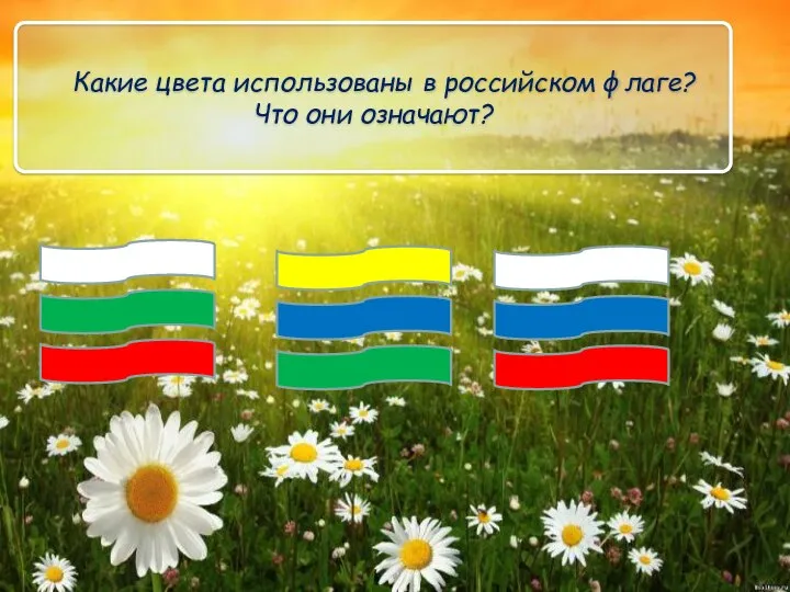 Какие цвета использованы в российском флаге? Что они означают?