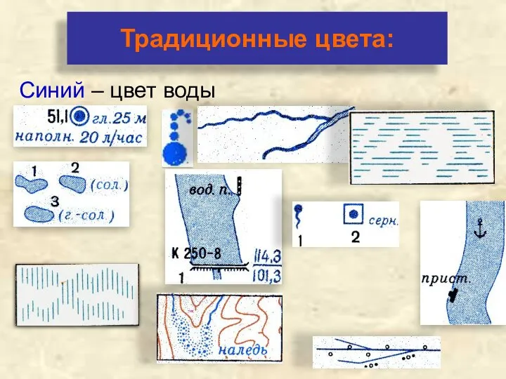 Традиционные цвета: Синий – цвет воды