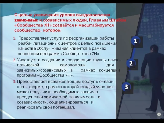 С целью увеличения уровня выздоровления химически зависимых и созависимых людей, Главным Штабом