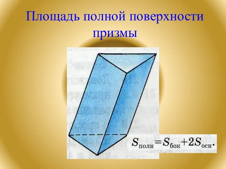 Площадь полной поверхности призмы