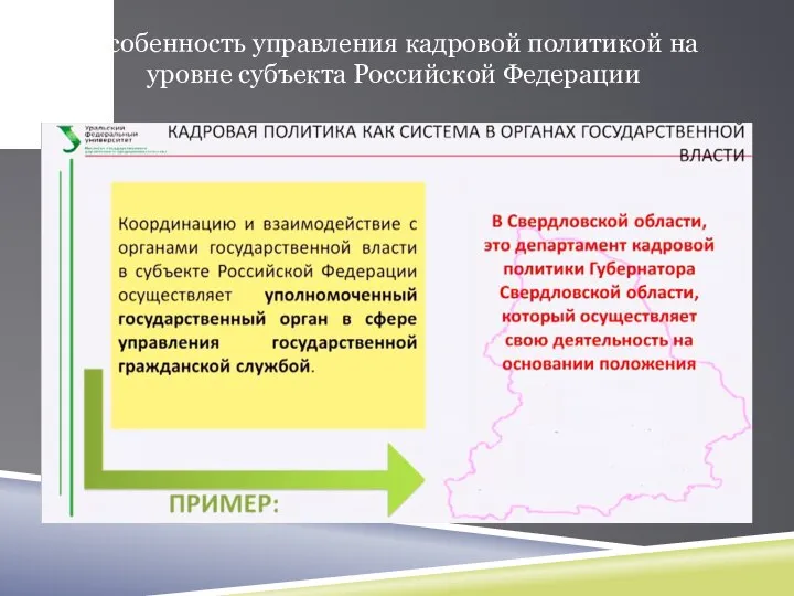 Особенность управления кадровой политикой на уровне субъекта Российской Федерации
