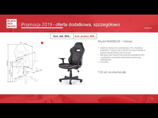 Promocja 2019 - oferta dodatkowa, szczegółowo Model RAMBLER – Halmar Uchylny mechanizm